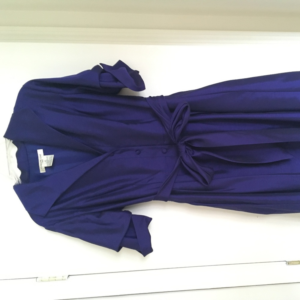 Purple Evan Picone belted shirt dress
